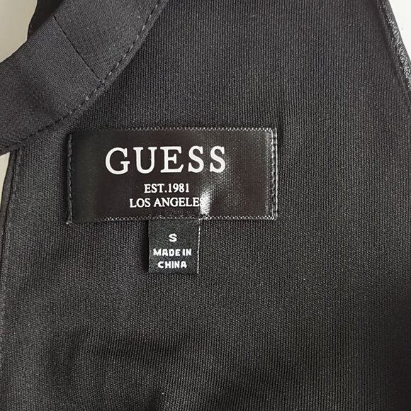 Guess Studded Black Halter Mini Dress Punk Inspo Edgy Indie Whimsigoth Sz Small - Picture 8 of 11